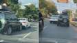 Briga de trânsito termina com carro sendo arrastado por outro em avenida de BH