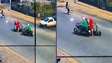 Câmera registra motociclistas escapando de acidente por centímetros no interior de Minas Gerais