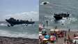 Embarcação chega com dezenas de imigrantes e surpreende banhistas em praia na Espanha