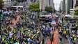  Drone mostra concentração de apoiadores para ato de Flávio Bolsonaro na Paulista