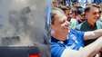 Carro de som pega fogo durante ato de campanha de Flávio Bolsonaro em SP