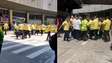 Taxistas trocam socos e chutes em briga generalizada em aeroporto do Rio; veja confusão