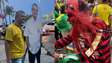 Apoiadores de Flávio caracterizam Lula como 'Satanás acorrentado' em ato no Rio 