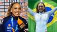 Rebeca Andrade comemora tricampeonato e elogia Simone Biles