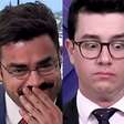 Comentarista do SBT quase cai da cadeira e colegas não conseguem segurar o riso