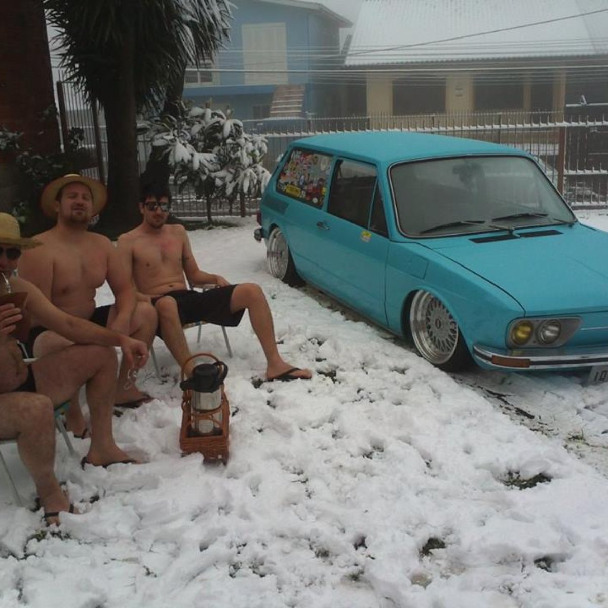 guys shirtless on snow