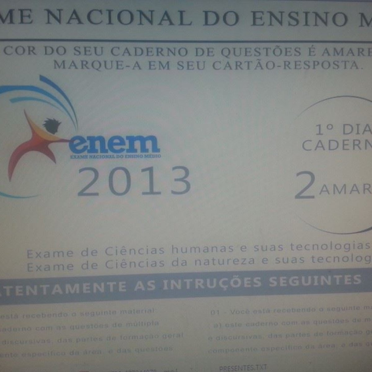 Vc Reporter Imagem De Suposta Prova Do Enem Vaza Nas Redes Socias