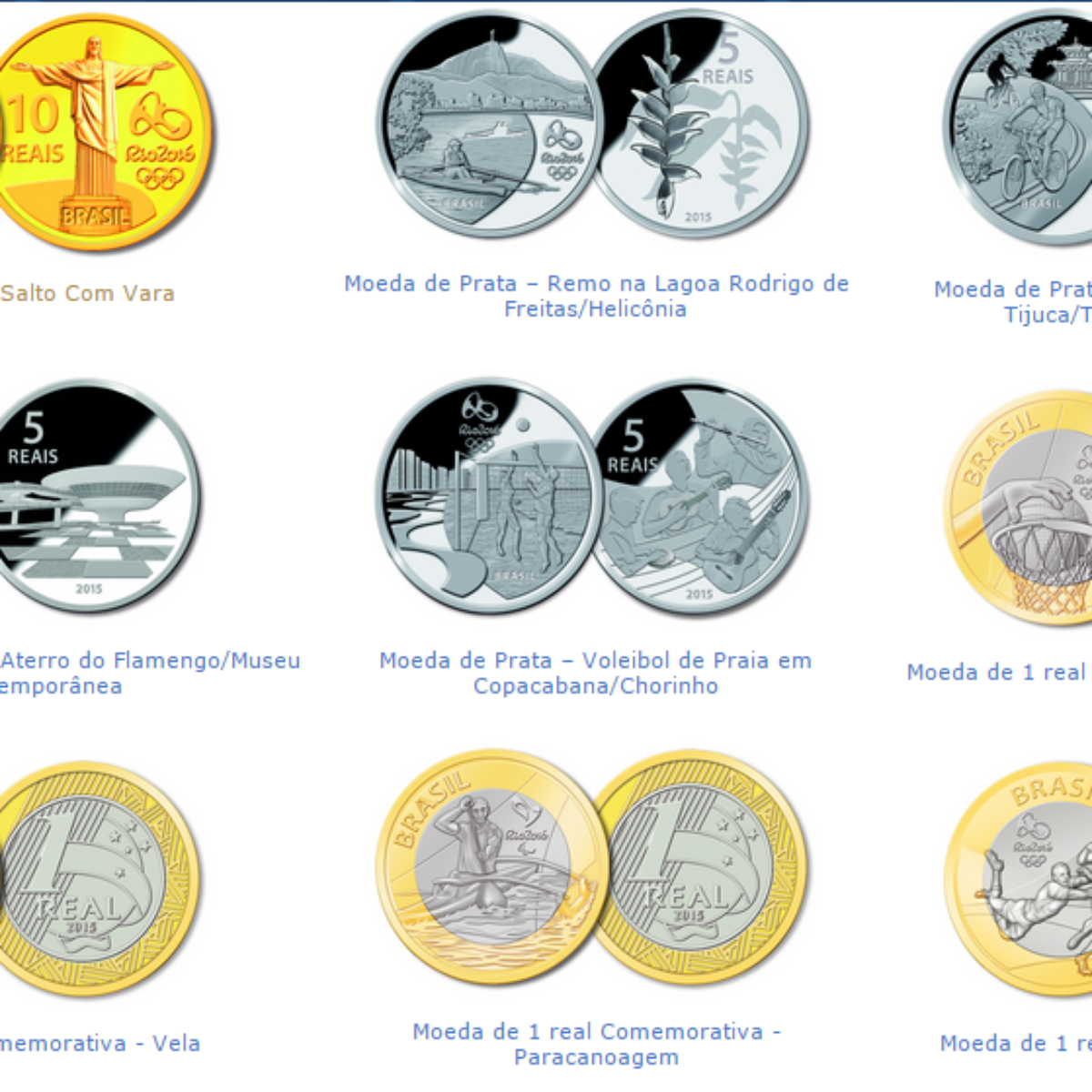 Bc Lanca 2Âº Lote De Moedas Comemorativas Das Olimpiadas 2016