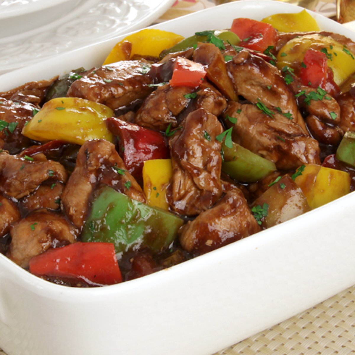 Frango Em Cubos Com Pimentão