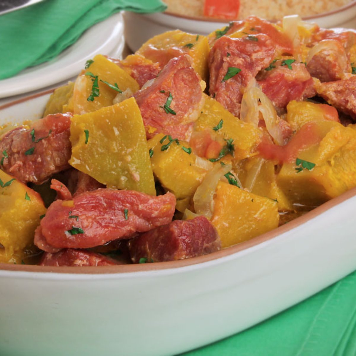 Assado De Carne Seca E Abobora Dessalgue a carne seca, desfie e reserve. assado de carne seca e abobora