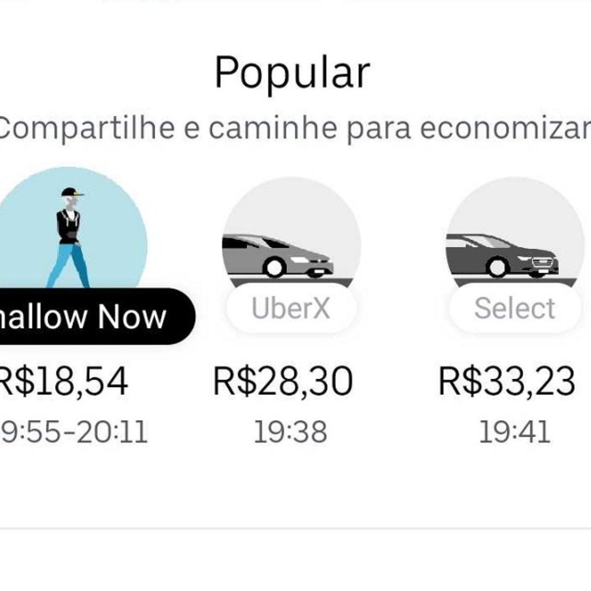 Uber Troca Juntos Por Shallow Now No Aplicativo