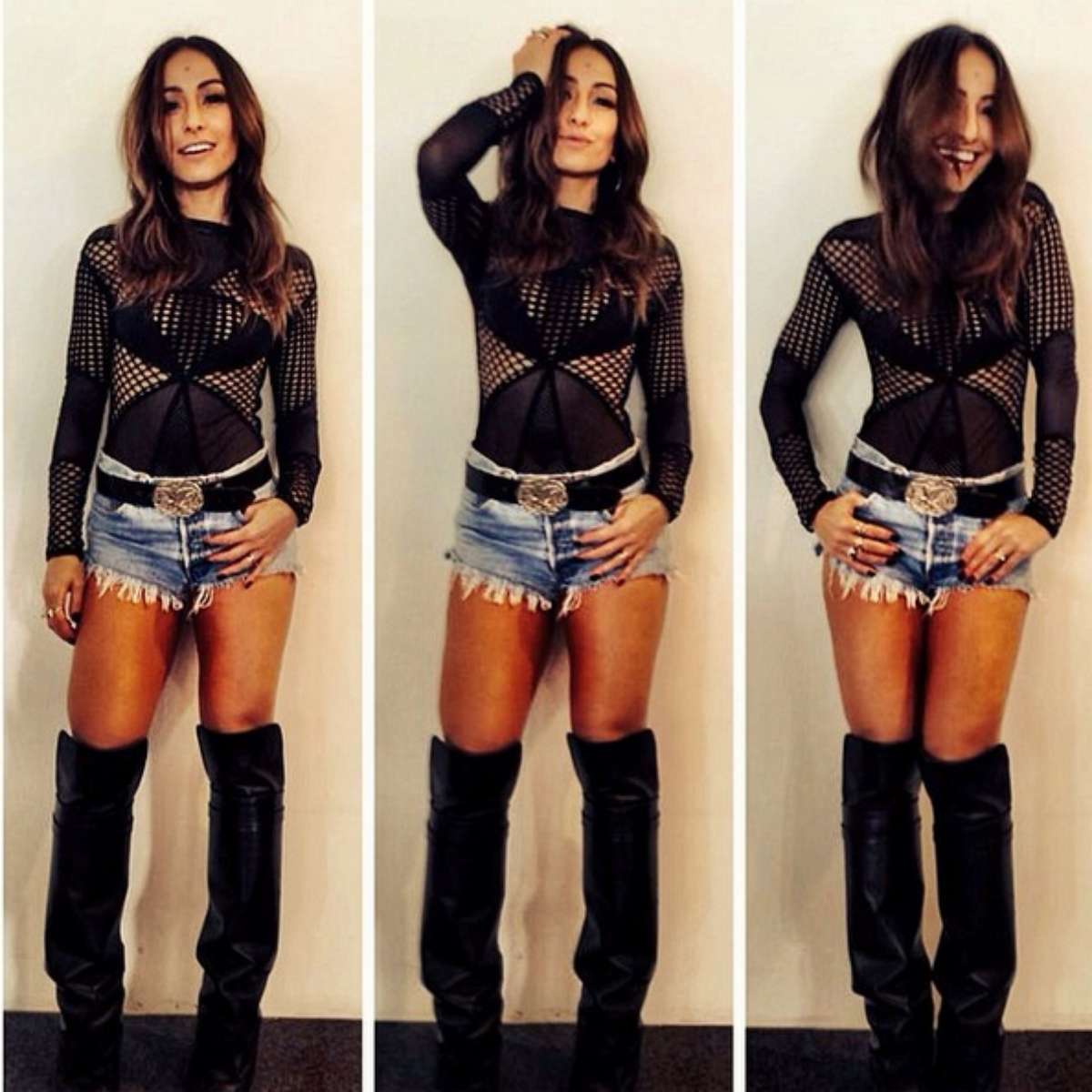 Bota longa shop com short