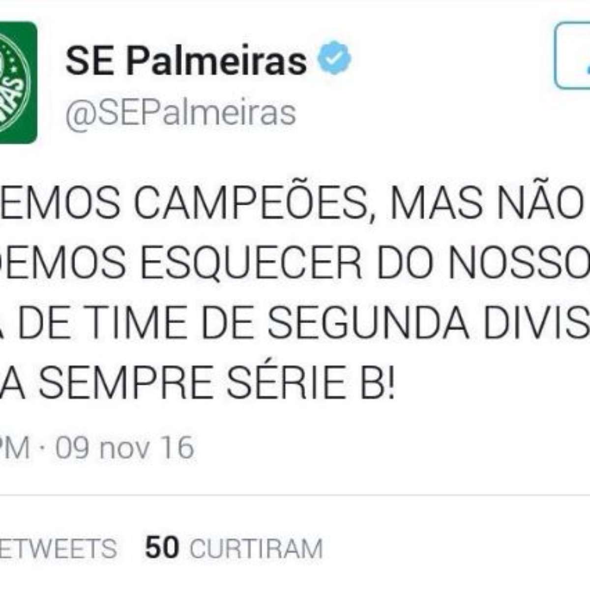 Twitter do Palmeiras é hackeado com piadas contra o clube