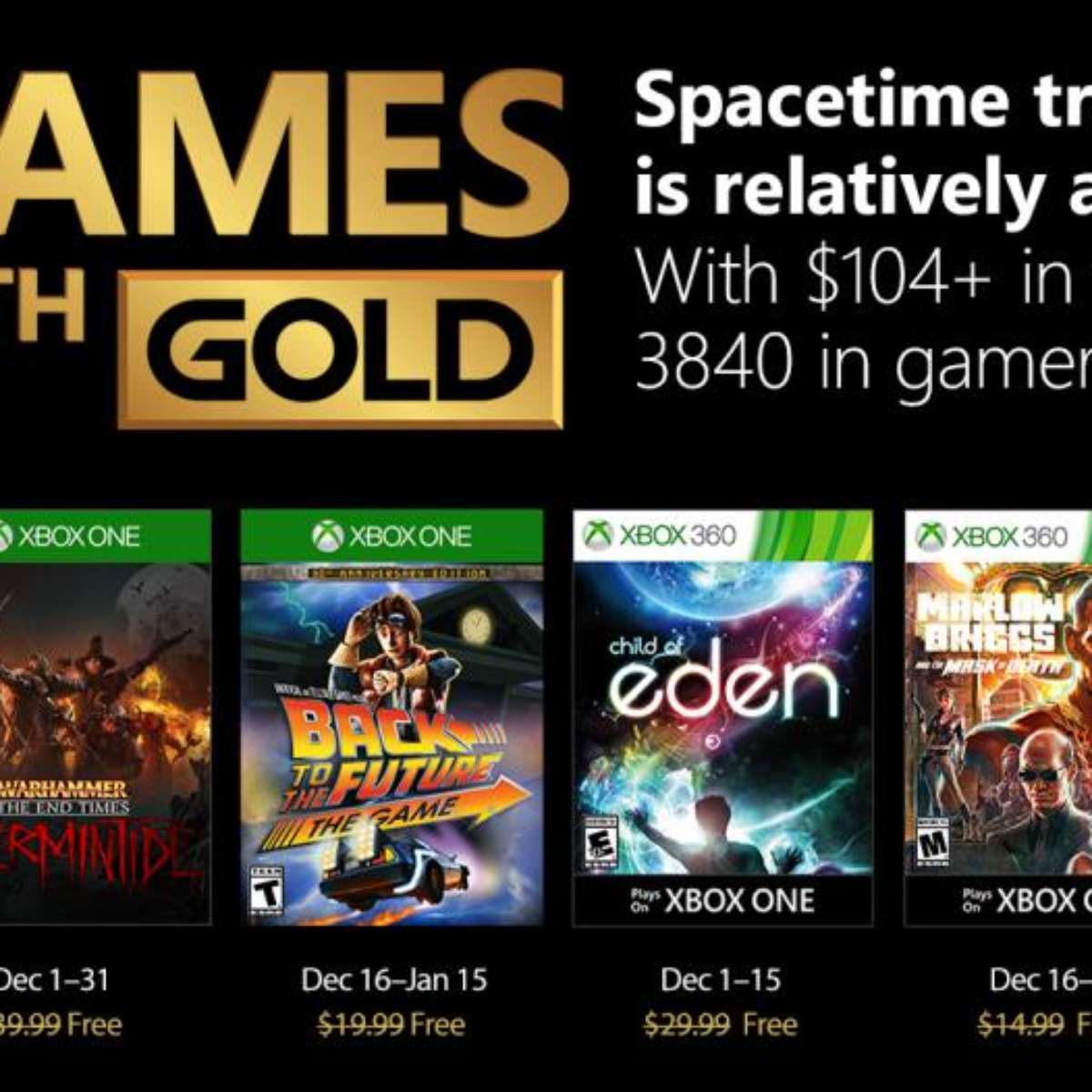 Xbox: Jogos grátis do Games With Gold de Dezembro foram revelados
