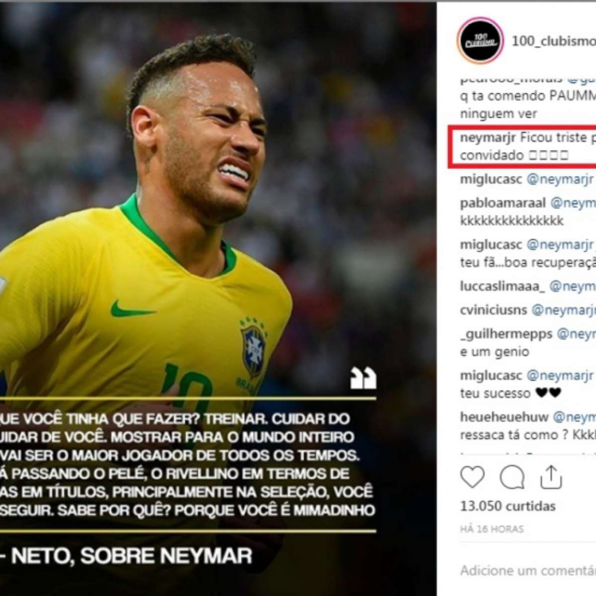 Neto detona Neymar por desfalcar seleção e curtir balada: Esse é o jogador  que representa o Brasil?