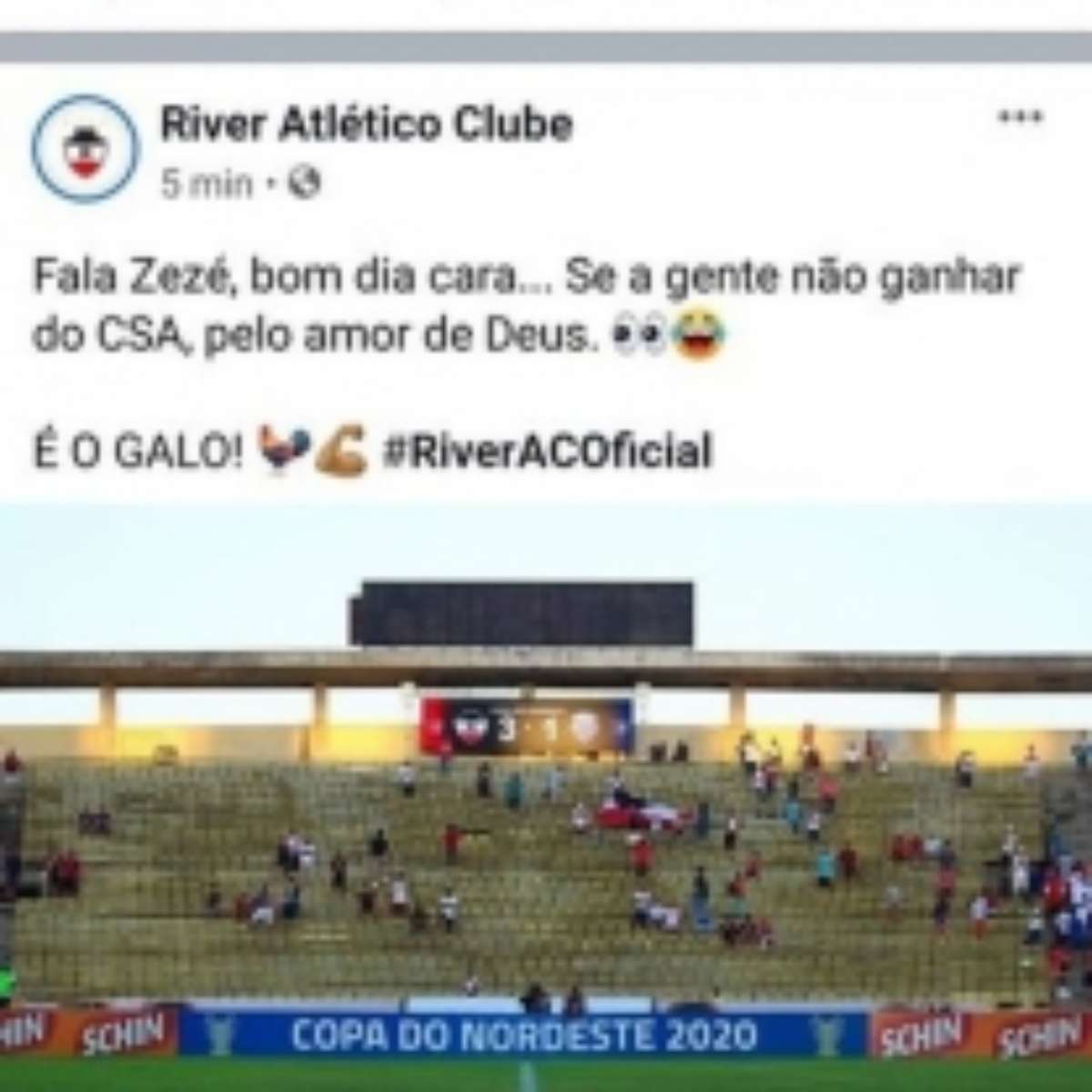 Meme' de Thiago Neves é usado pelo River-PI para zoar o CSA