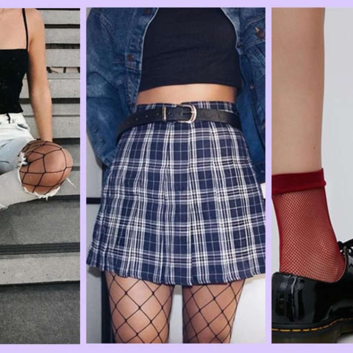 Look com meia sale arrastão e short