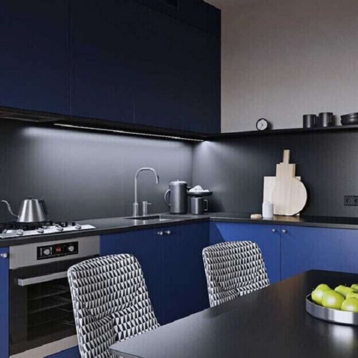 Cozinha Azul Marinho E Branca Armário De Cozinha Azul: Dicas Para