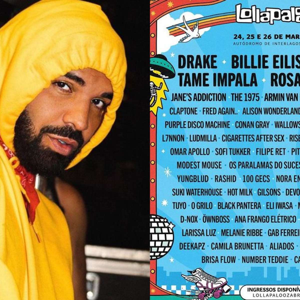 Lollapalooza 2023: conheça artistas que Drake excluiu do line-up