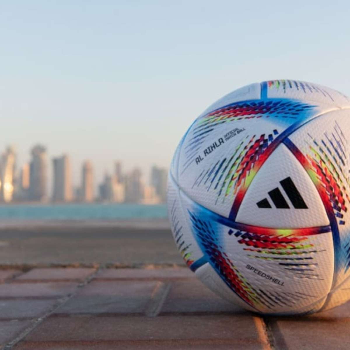 Mini Bola Adidas Copa do Mundo 2022 Al Rihla - Branco+Azul