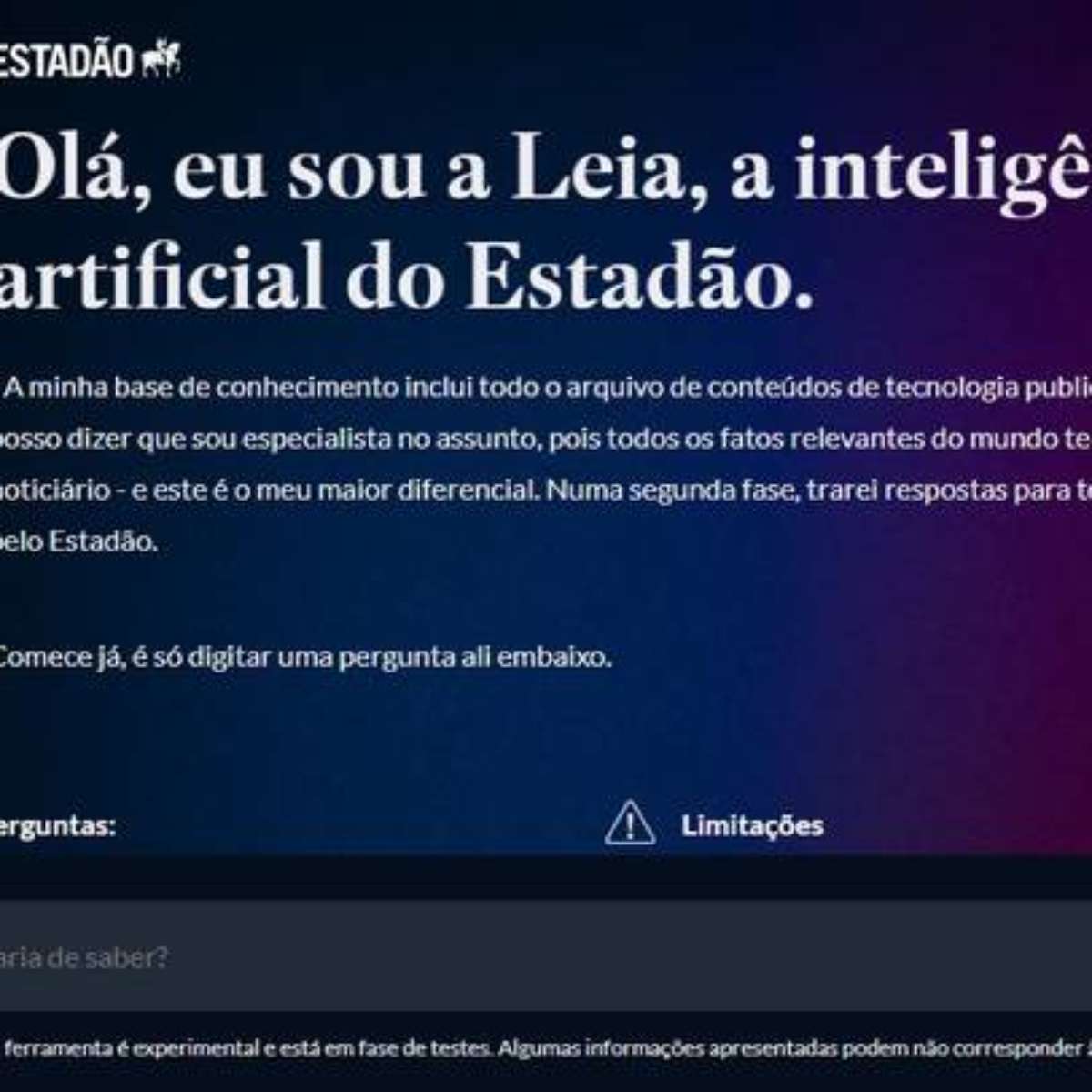 Estadão lança a Leia, robô de inteligência artificial que usa conteúdos do  jornal para tirar dúvidas