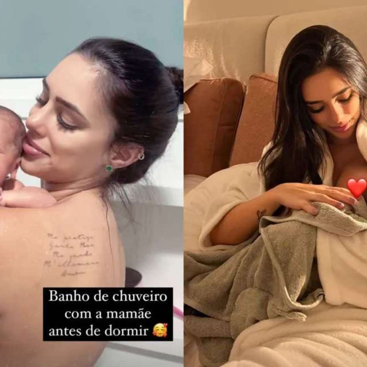 Bruna Biancardi encanta fãs ao mostrar primeiro banho de chuveiro com Mavie