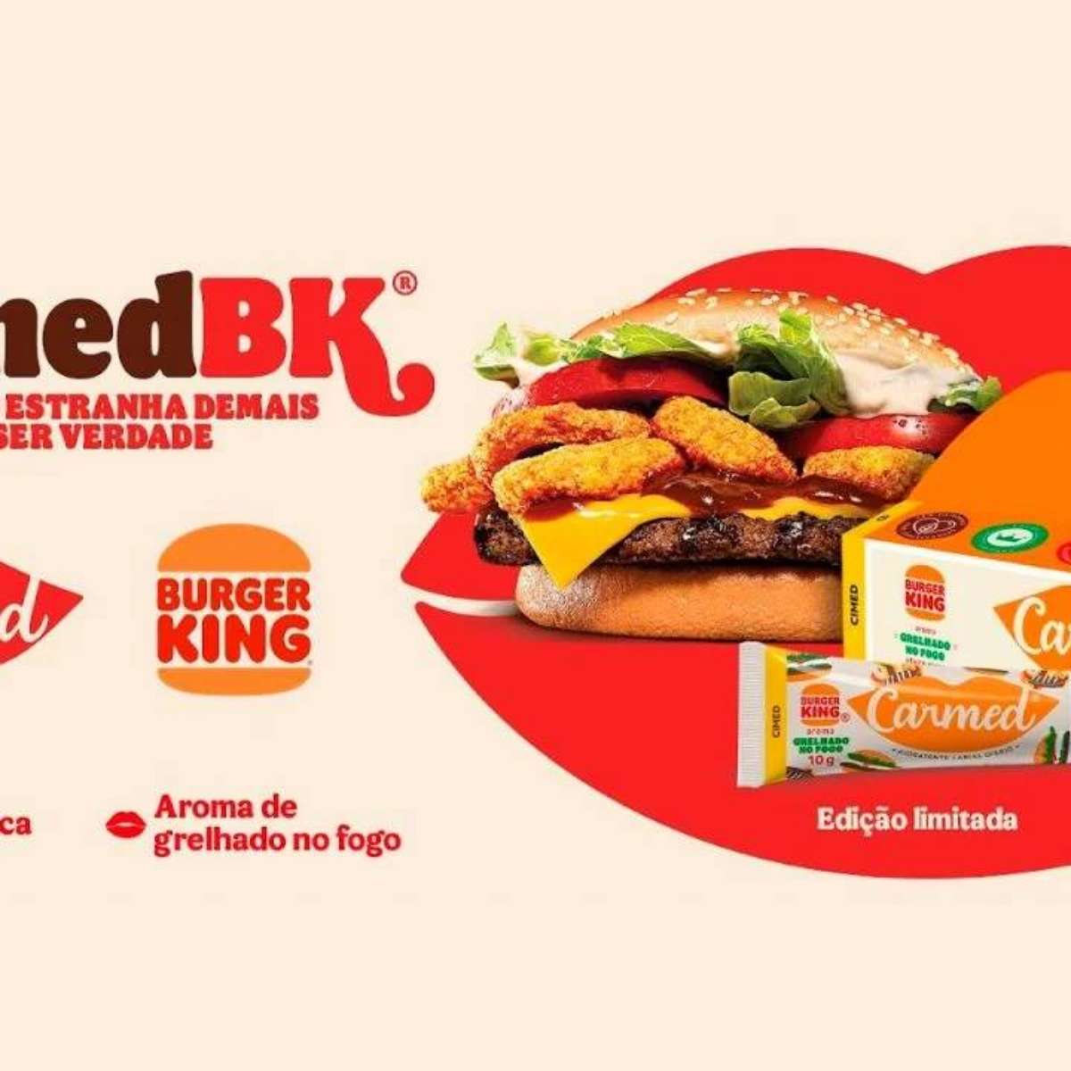 Burger King e Carmed lançam edição limitada de hidratante labial com aroma  diferenciado; conheça