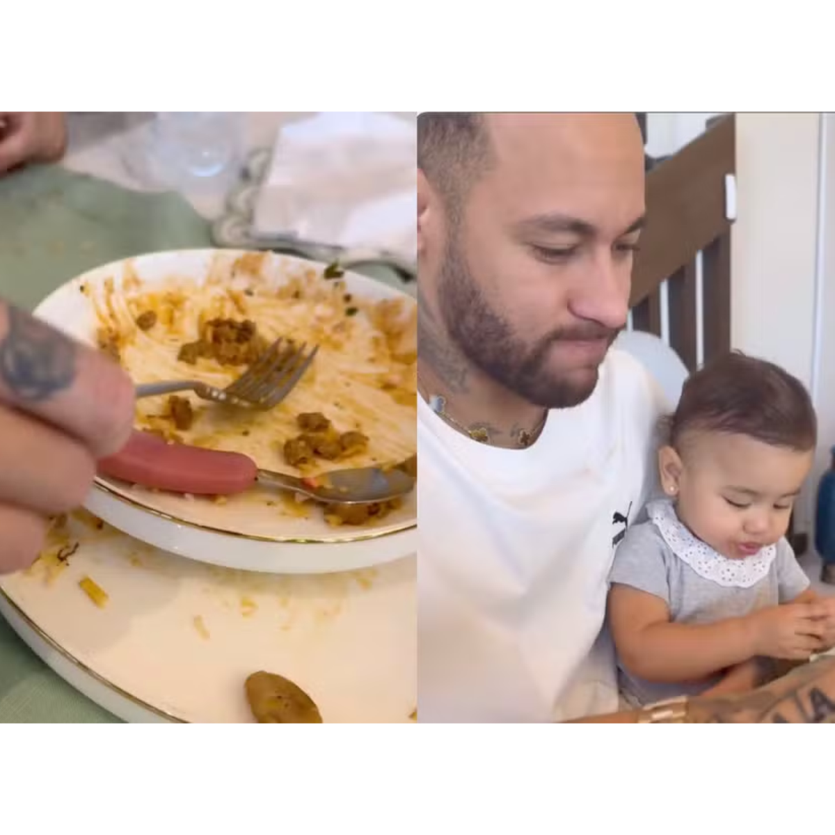 Diversão em família! Bruna Biancardi mostra Neymar dando comida e Mavie  toda lambuzada: 'A zona que eles fazem'