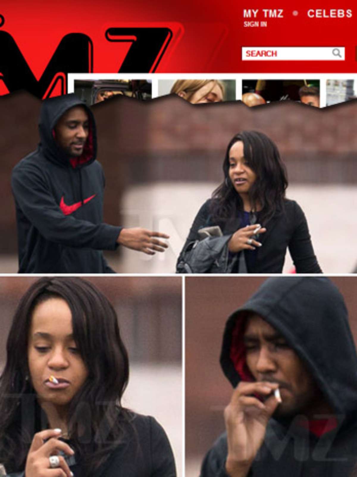 Filha de Whitney Houston é filmada fumando maconha