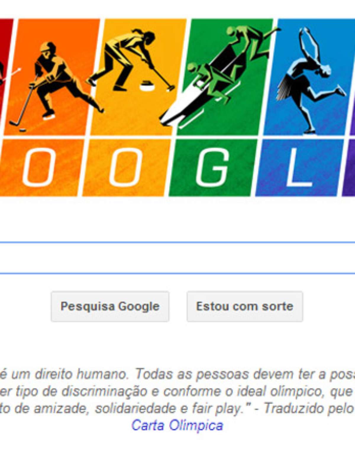 Carta Olímpica ganha Doodle do Google nos Jogos de Inverno de Sochi