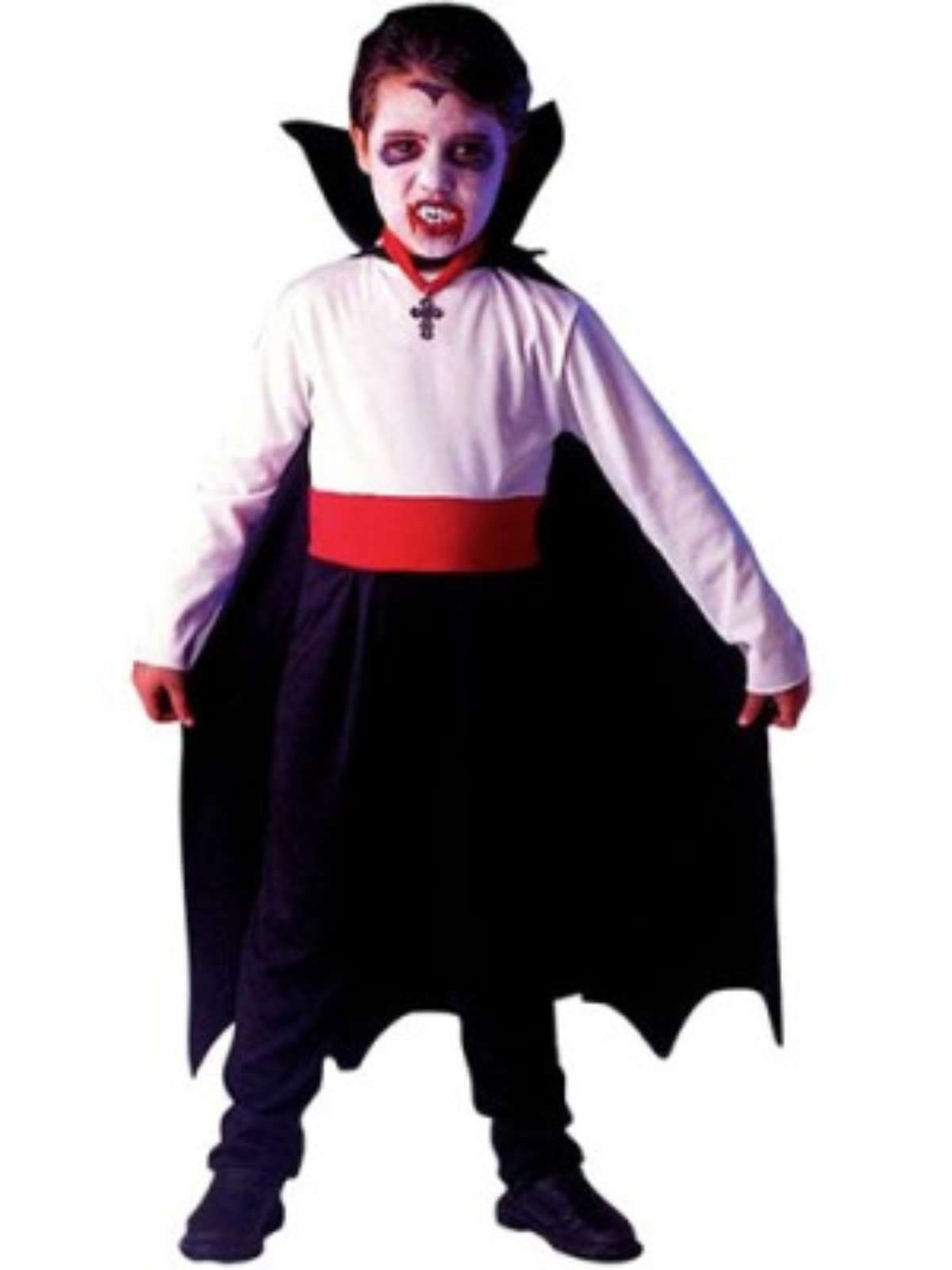 Fantasia Infantil Halloween Roupa Vampiro Drácula Com Capa