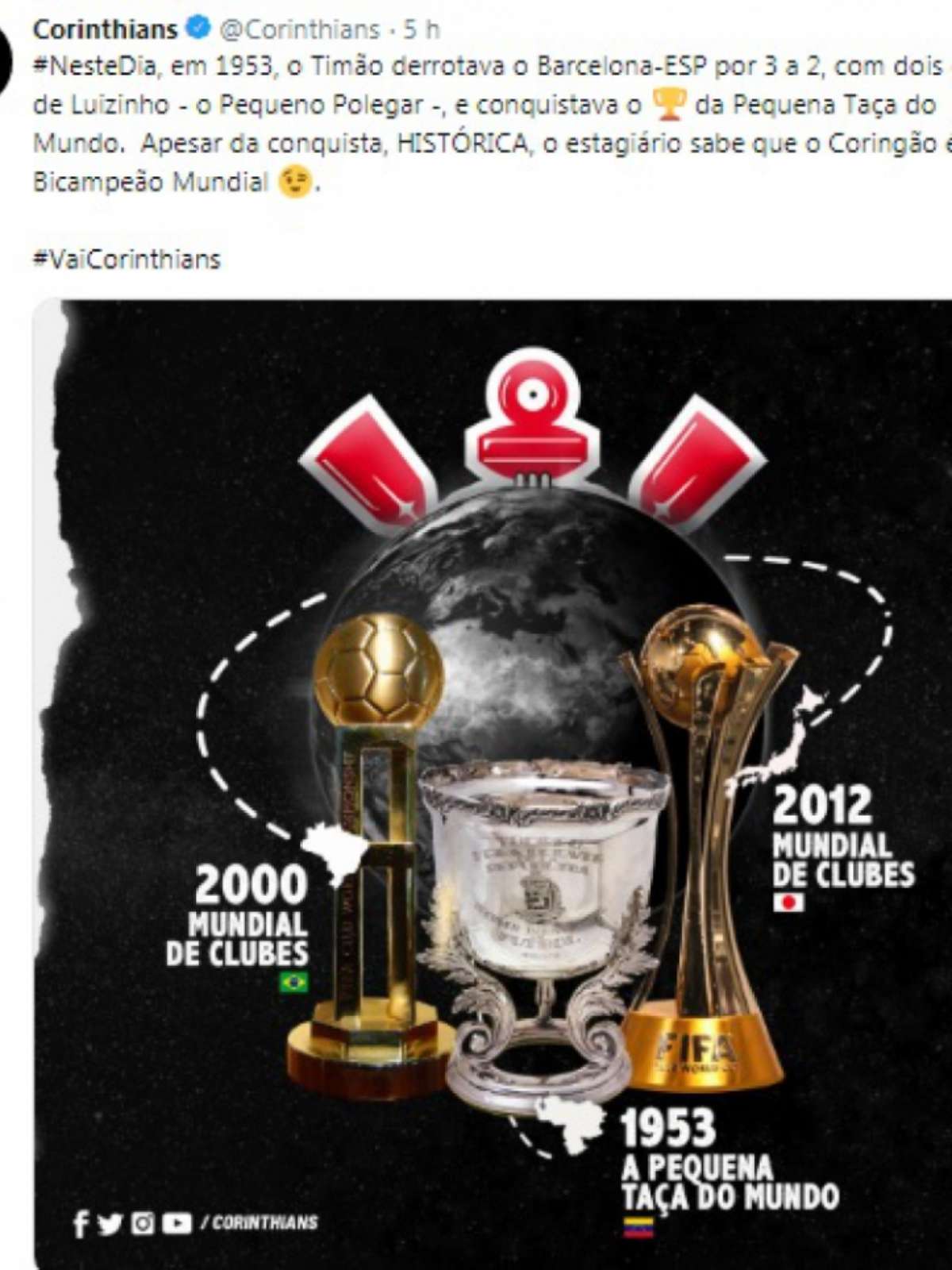 Corinthians conquistava o mundo pela segunda vez, há oito anos