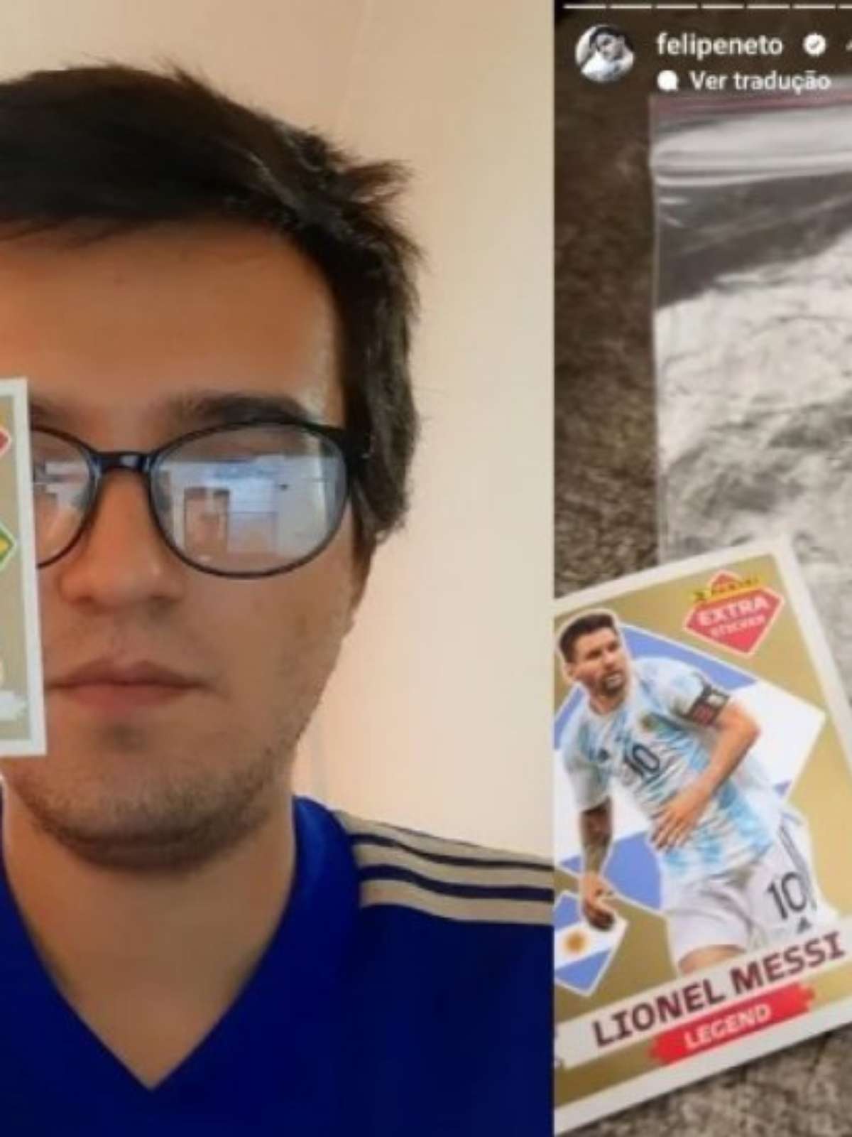 Jovem vende figurinha rara de Neymar a Felipe Neto e tira cromo especial de  CR7 em novo pacote