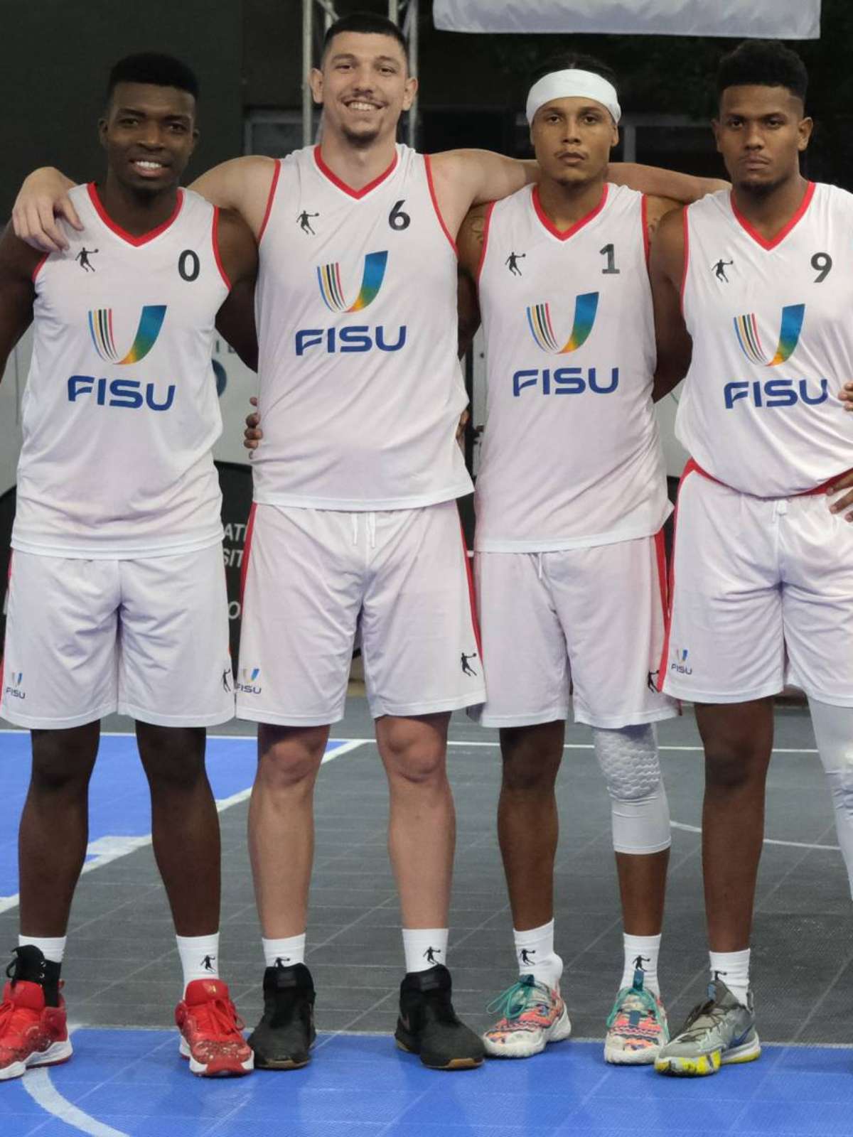 Seleção brasileira de basquete 3x3 durante os Jogos Mundia…