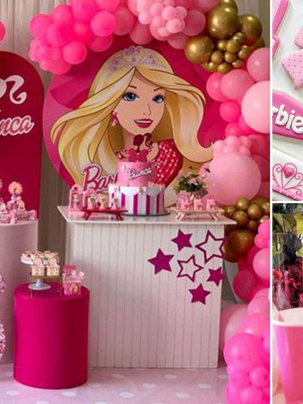 bolo da barbie simples  Bolo barbie, Festa de aniversário da barbie, Bolo  de aniversário da barbie