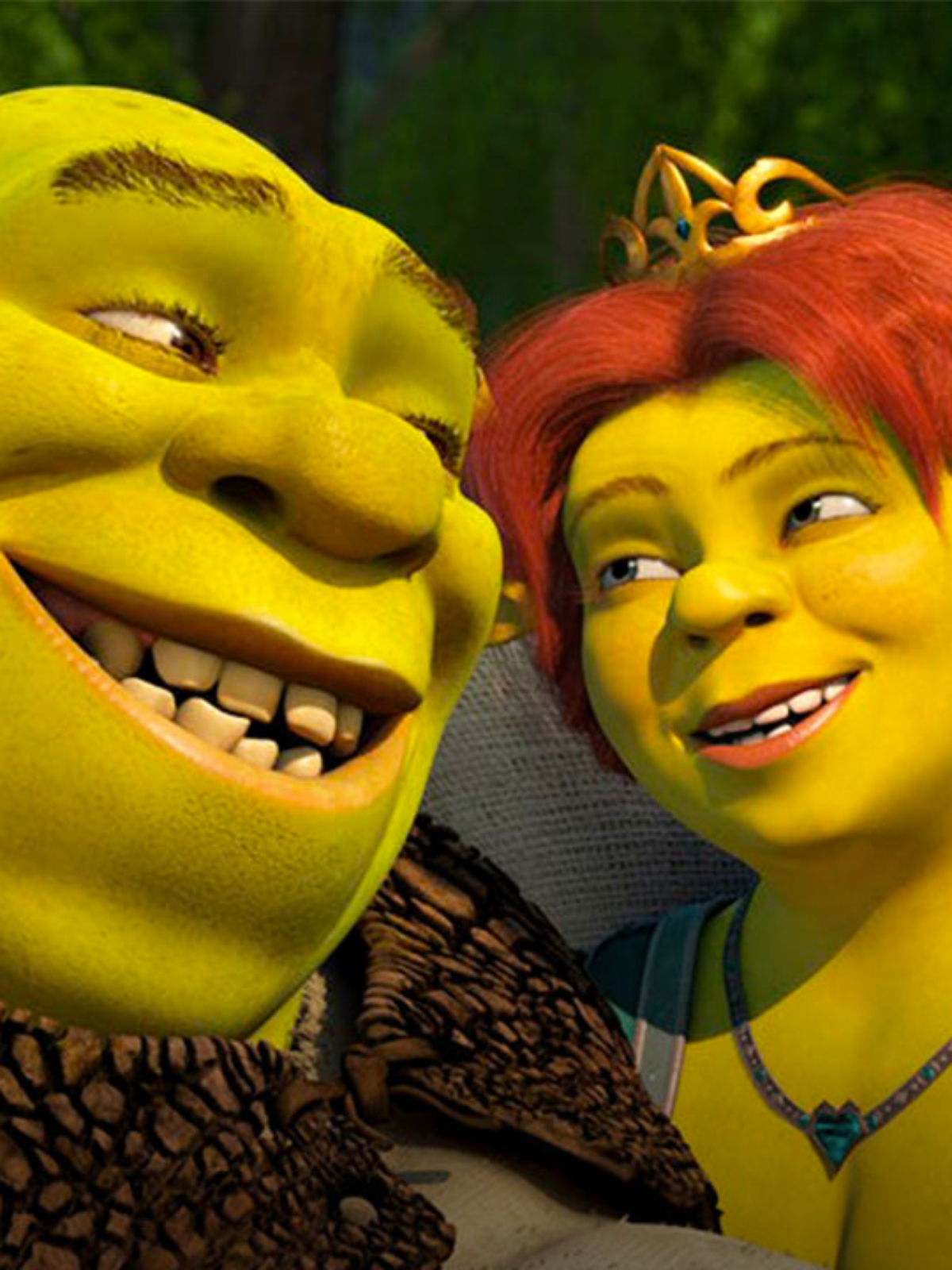 Shrek: Amor, você foi pro pântano hoje? Fiona: Não. Shrek: E esse