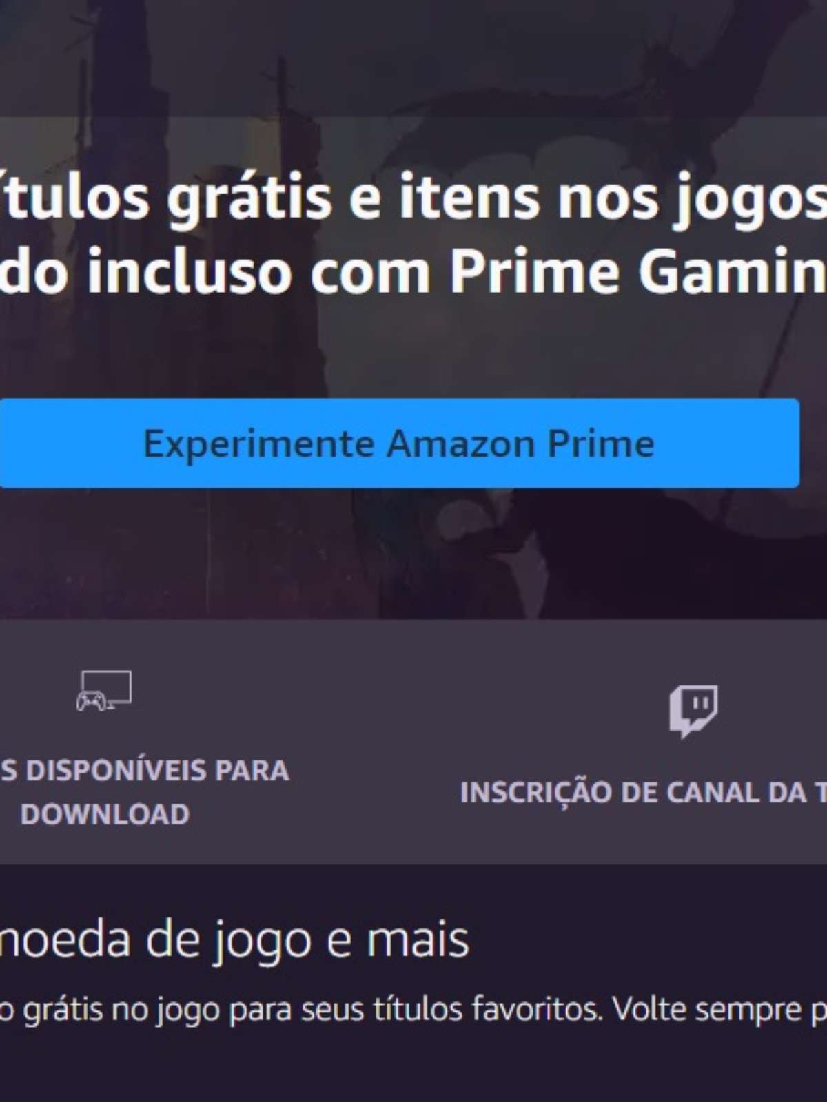 Prime Gaming: confira a lista de games e vantagens de