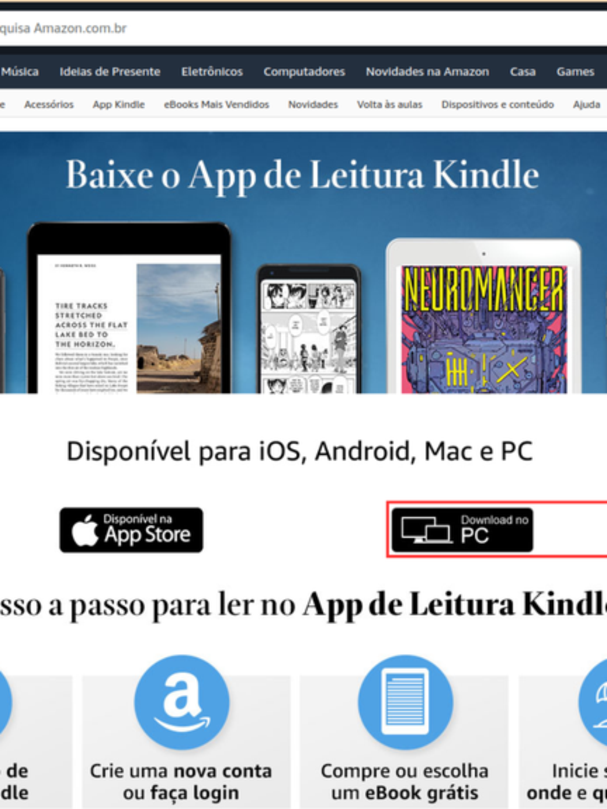 Dispositivo Kindle e Acessórios