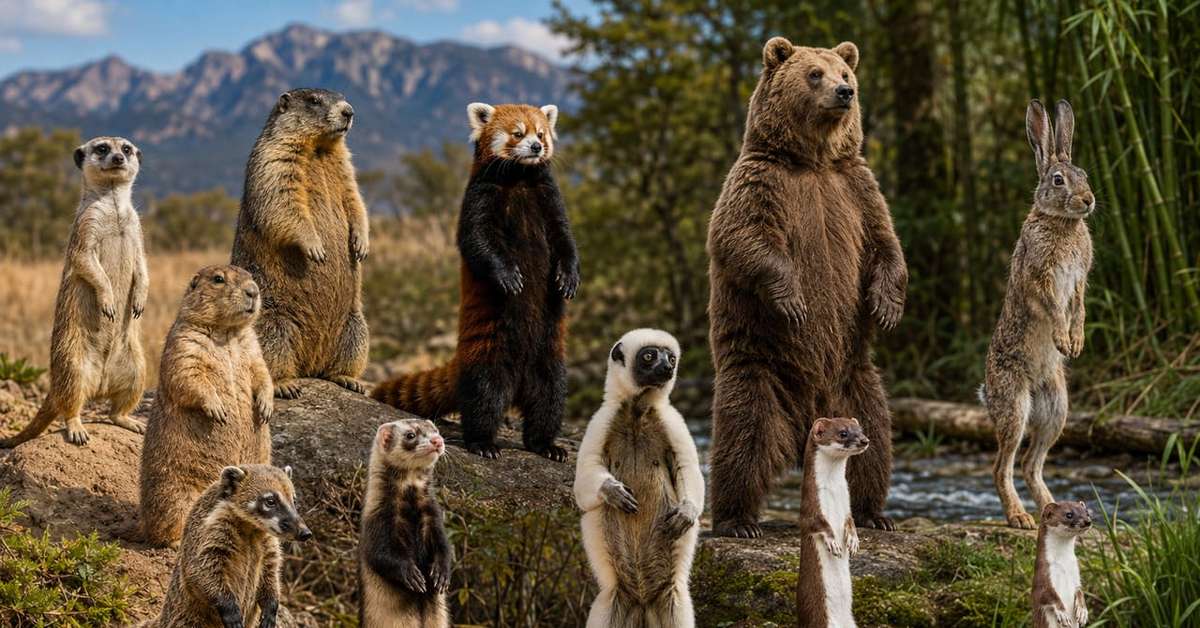 Animais de quatro patas que costumam ficar em pé; por que fazem isso?