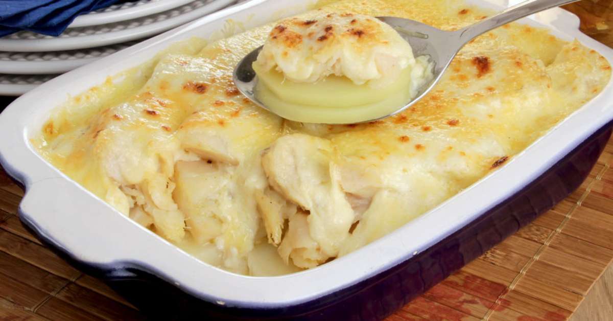 Bacalhau gratinado aos queijos