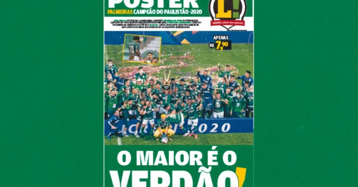 Revista Poster Do Palmeiras Campeao Paulista 2020 Nas Bancas Nao Perca