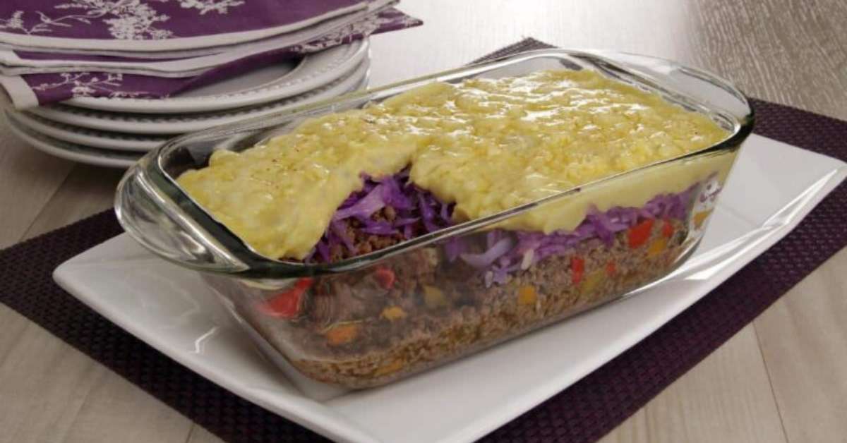 Escondidinho de inhame com carne moída