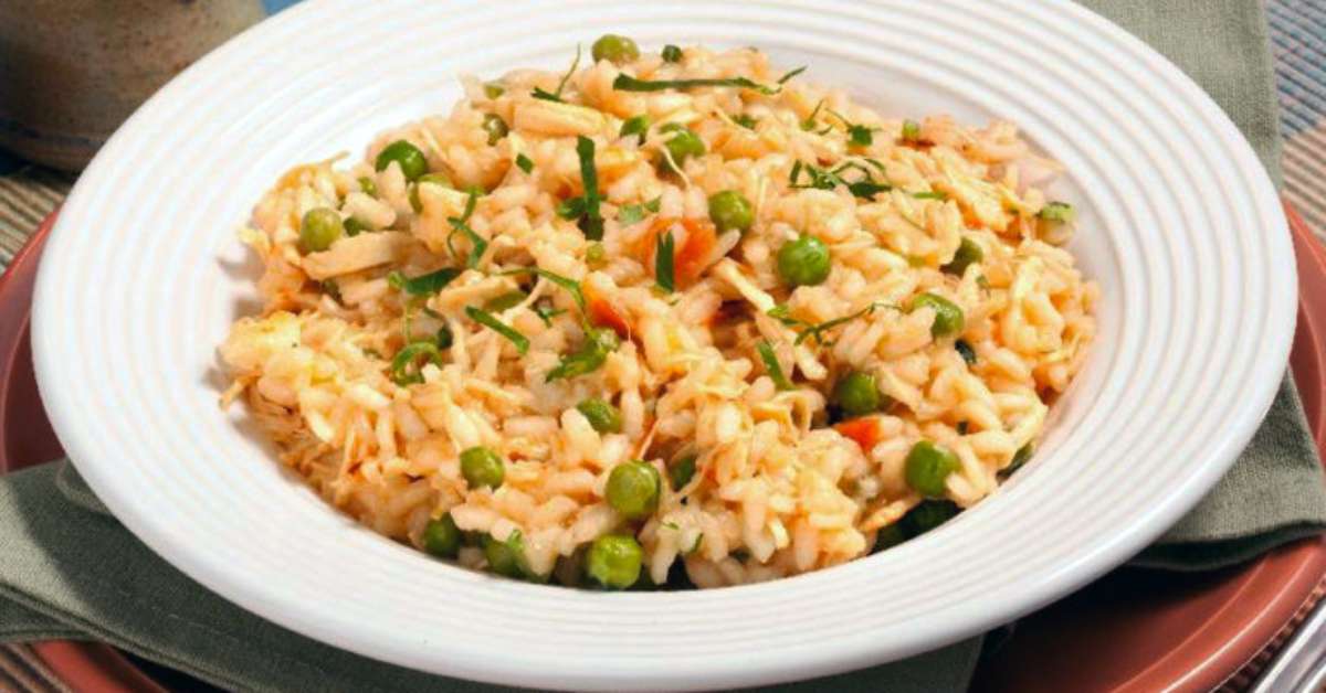 Risoto de frango em 6 passos