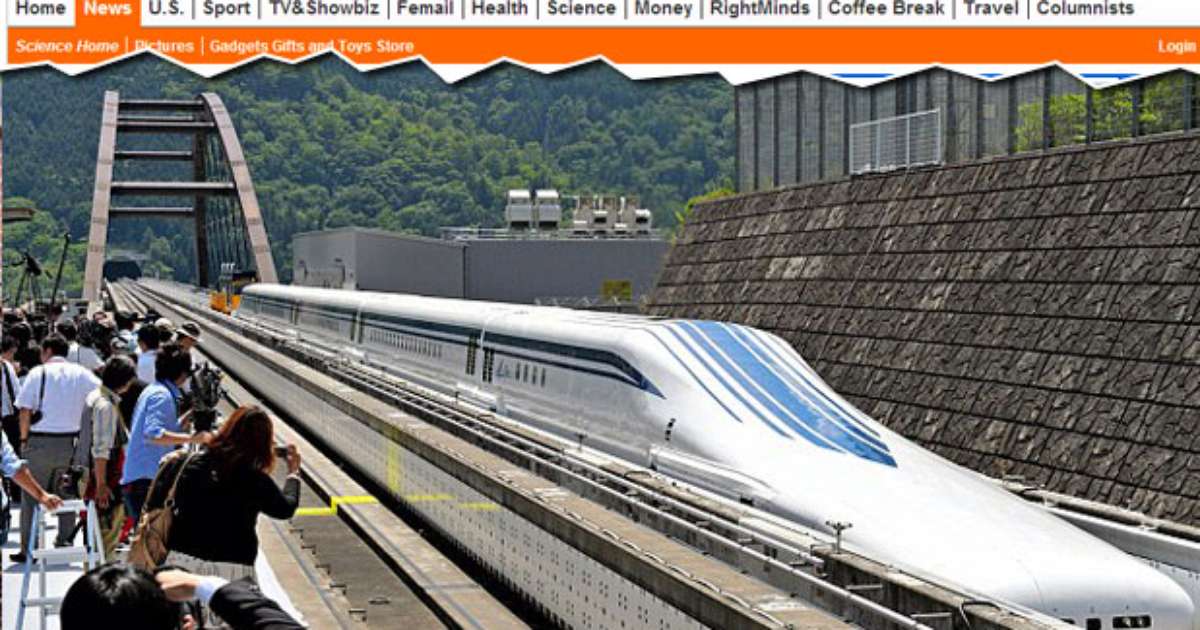 Novo trem-bala japonês que 'levita' atinge 311 km/h em teste