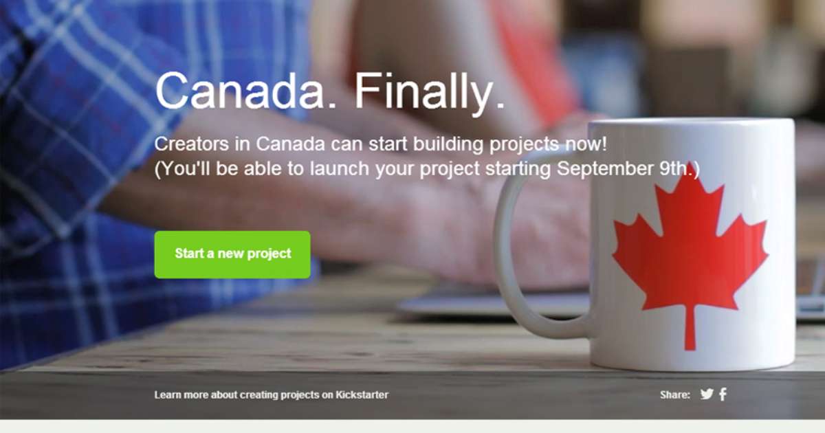 Kickstarter lança site no Canadá e já recebe inscrições