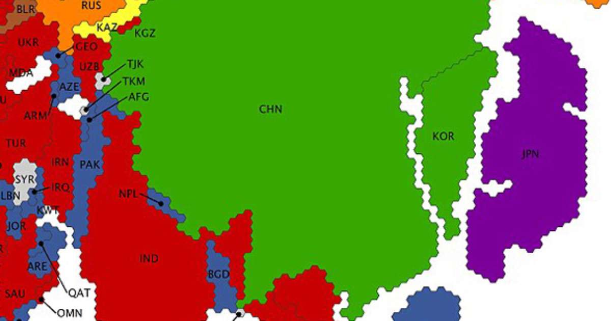 Mapa revela os nomes mais populares em todo o Mundo