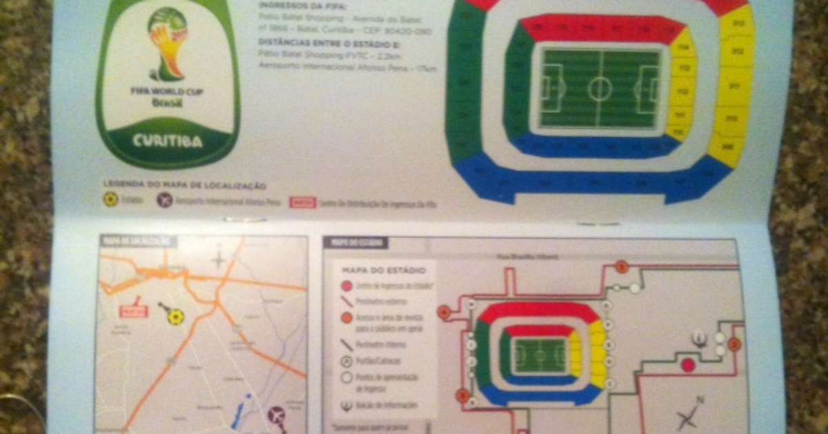 PR: mapa da Arena em guia da Fifa tem erros em entradas