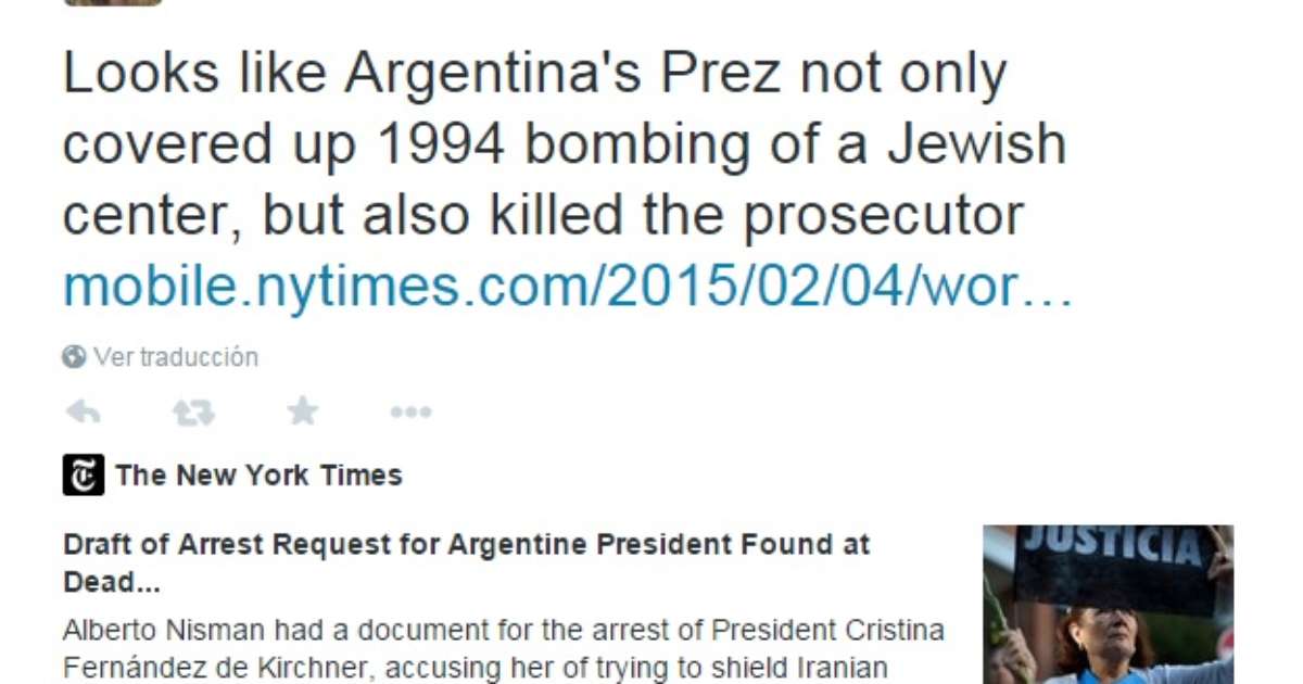 Buenos Aires responde Mia Farrow sobre crítica a Kirchner