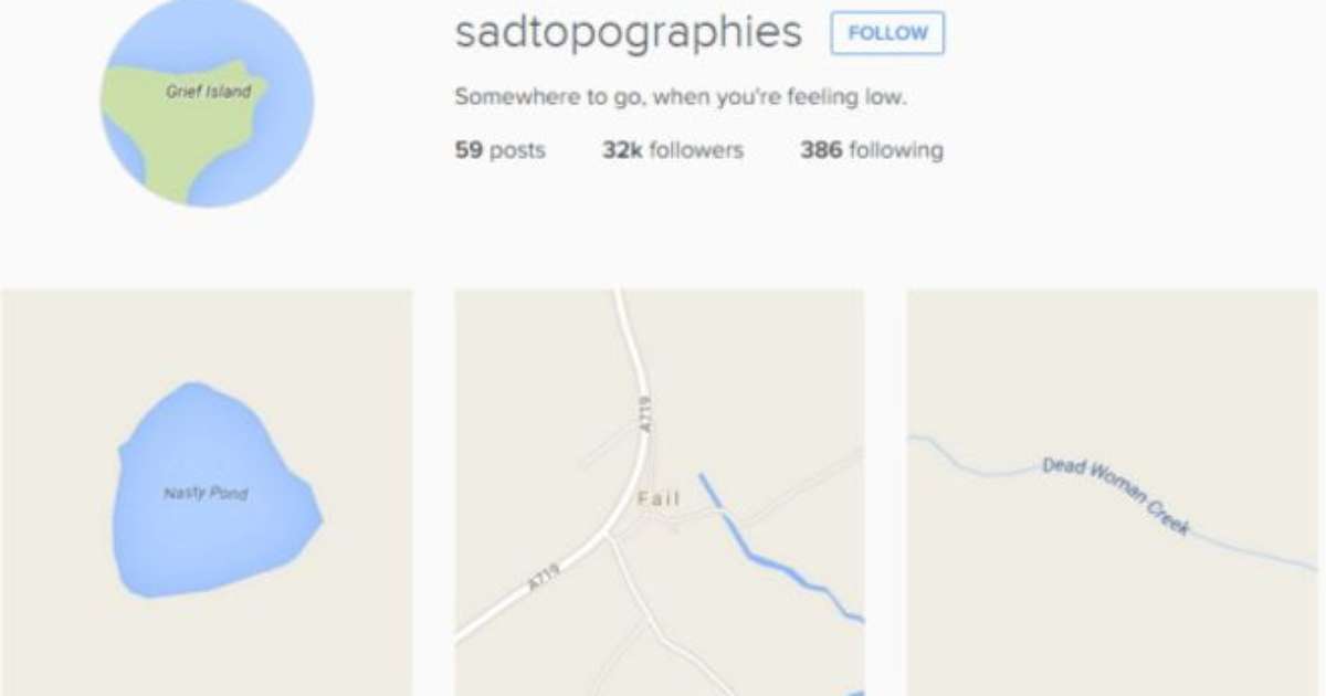 Conta de Instagram coleciona lugares com nomes 'tristes'; veja