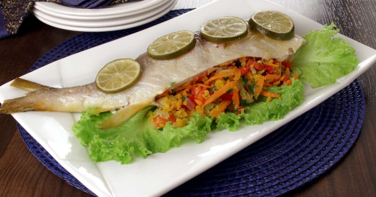 Pescada branca recheada